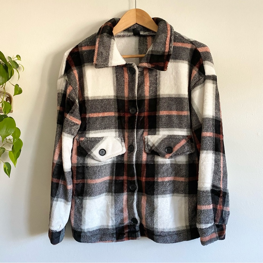 Shein Plaid Button Down Shacket - image 3